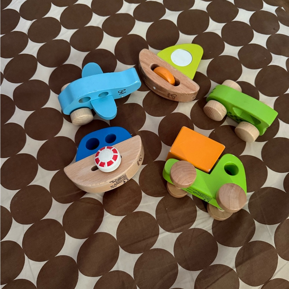 HAPE Vibrant Wooden Toy Vehicle Collection